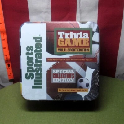 SPORTS ILLUSTRATED Trivia Game cards NWT w/ decorative collectors tin 1998 - Image 1 of 4