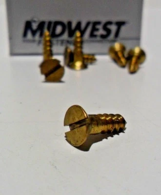 Midwest Fasteners #7 Slotted Solid Brass Flat Head Wood Screws 100ct Various szs