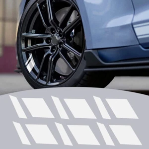 6pcs Reflective Stickers Car Wheel Rim Vinyl Decal Decor Accessories For 16"-21" - Picture 1 of 8