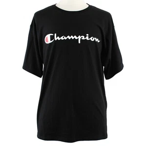 Champion Men's Graphic Jersey Tee Short Sleeve Logo, Script Logo Cotton T-Shirt - Picture 1 of 18