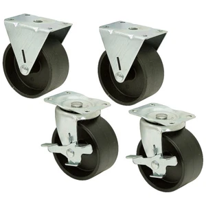 JUEGO DE RUEDAS DE CAJA DE HERRAMIENTAS DE 4"" X 2"" CON FRENO - CLASIFICADO PARA 720 LBS 1-4706 - Imagen 1 de 1