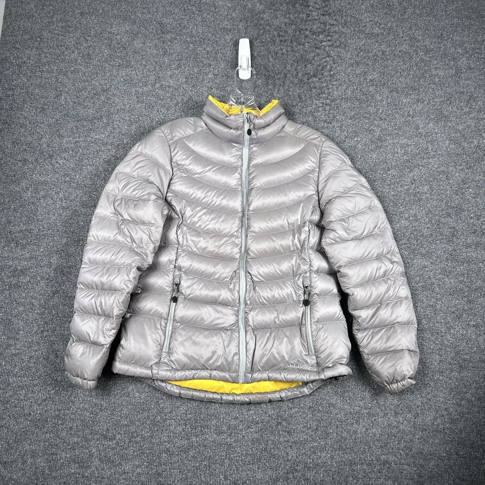 Chaqueta LL Bean para mujer mediana pequeña gris 850 Downtek abrigo acolchado cálido Foto 1 de 4