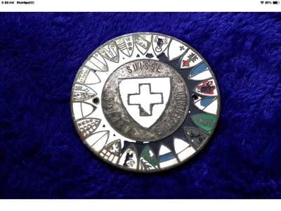 Metal Switzerland Suisse Schweiz Badge Plate Topper Sign Bumper Accessory Bumper - Image 1 of 4