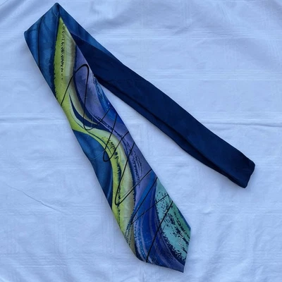 Corbata para hombre Jerry Garcia Tidal Wave Collector’s Edition colorida azul verde Foto 1 de 4
