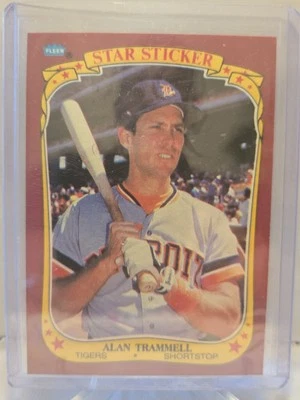 1986 Fleer Star Stickers - Alan Trammell #121 Detroit Tigers - HOF - 4C - Image 1 of 2
