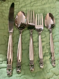 5 Piece Setting Godinger Olde Copenhagen Silver Plate Flatware - Picture 1 of 4