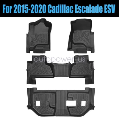 Floor Mats Liner For 2015 2016 2017 2018 2016 2020 Cadillac Escalade ESV TPE New - Image 1 of 4