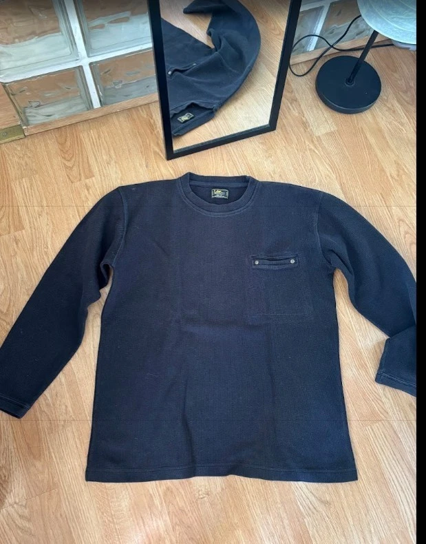 Lee Waffle Knit Thermal Long Sleeve Vintage Black XL Men  - Imagen 1 de 4