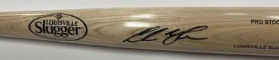 Brewers Infielder ANDREW VAUGHN Signed Louisville Slugger blonde Bat AUTO - JSA - Image 1 of 2
