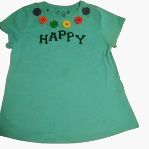 Wonder Nation Happy T Shirt Colorful Buttons XXL 2XG Girls Halloween Costume - Picture 1 of 6
