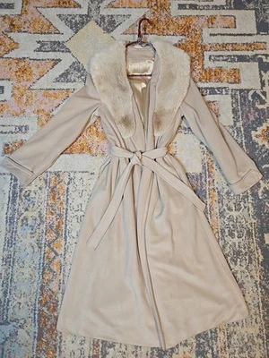 Elegante Abrigo Princesa Vintage Años 60 Crema Lana y Piel M/L Youthcraft Hollywood Foto 1 de 4