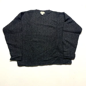 J Crew Vintage Sweater Mens XXL Gray Ribbed Crew Neck Lambs Wool Pullover - Picture 1 of 7