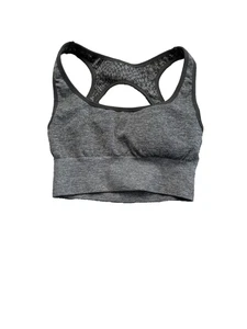 NVGTN Sports Bra Womens Small Gray Seamless Racerback Leopard Activewear Gym - Picture 1 of 8