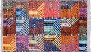 Handmade Moroccan Wool Rug 3' 1" X 5' 1" - Q23594 - Picture 1 of 7