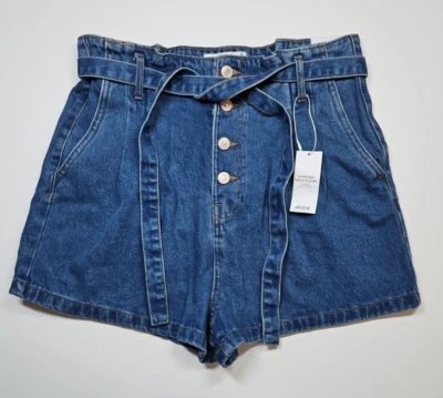 Ardene женщин высоты бумажный мешок хлопок джинсовой ткани шорты размер 11 - новый с Ярлыками - Изображение 1 из 4