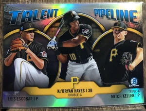 2019 Bowman Chrome Talent Pipeline Pirates #TP-PIT Ke'Bryan Hayes Mitch Keller - Picture 1 of 2