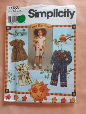 Simplicity 7089 Child's/Toddler's Romper & Dress Pattern  Size 2-3-4   1996 - Image 1 of 2