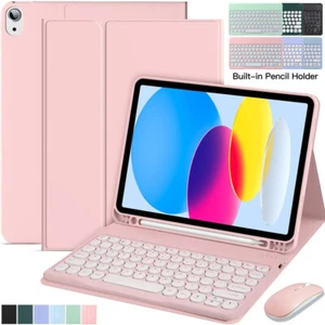Bluetooth Keyboard with Case Mouse For iPad 6/7/8/9/10/11th Gen Air 6 5 4 Pro 11 - Picture 1 of 44