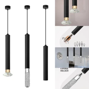 LED modern long tube pendant light cylindrical E14 hanging lamp ceiling lamp - Picture 1 of 19