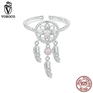 Voroco Real Plata 925 Exquisito Hermoso Anillo de Sueño Moda Mujeres Regalo Joyería - Imagen 1 de 14