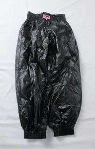 Chiara Ferragni Mädchen glänzende augenähnliche Nylon Jogginghose CD4 schwarz Größe 6 neu mit Etikett - Bild 1 von 6