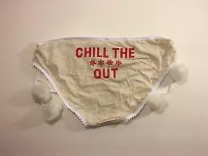 VICTORIA SECRET POM POM HIPHUGGER PANTY CHILL THE FAKE OUT HOLIDAY 2015 MED - Picture 1 of 2