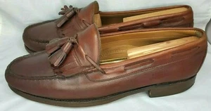 Mens Bostonian Crown Windsor Brown Leather Kiltie Tassle Loafers w trees Size 10 - Picture 1 of 10