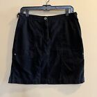 Lauren Ralph Lauren Petite Black Denim Skirt Size 8P Pockets Mini