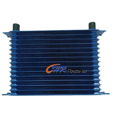 Enfriador de aceite de motor de transmisión de refrigerante de aluminio azul universal 15 filas 10 AN Foto 1 de 4