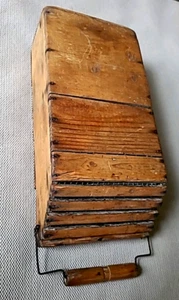 Antique Wooden Small Animal Cage Box - Handmade w/ Wooden Handle & Wire Mesh L27 - Picture 1 of 24