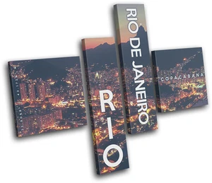 Rio de Janeiro Night City MULTI LONA pared arte Foto impresion - Imagen 1 de 1