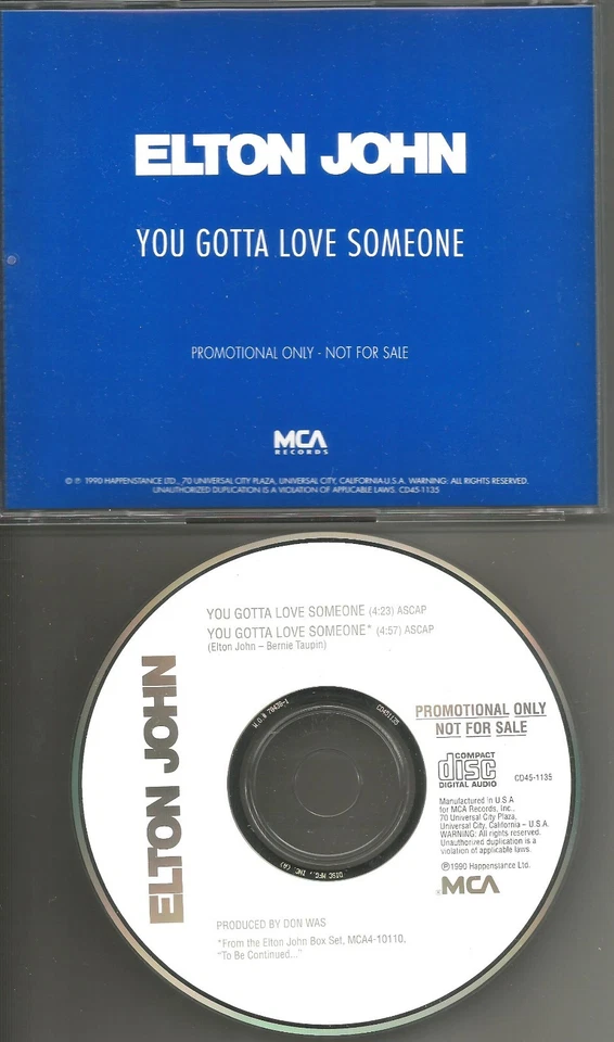 ELTON JOHN you Gotta Love someone w/ RARE EDIT 1990 USA PROMO Radio DJ CD single Foto 1 de 1