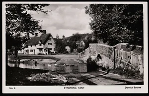 Eynsford Little Boy Playing In The River Nr Bridge Kent RPPC Postcard - Picture 1 of 2
