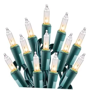 Clear Christmas String Lights 25 Feet Incandescent 100 Count Clear Warm White - Picture 1 of 7