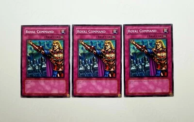 Yu-Gi-Oh! 1st Edition GLD1-EN042 3x "Royal Command" NMint-Mint - Image 1 of 2