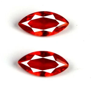 Coppia pietre preziose spinello rosso Marquise 1,05 ct/7 mm Tanzania certificato naturale SF04 - Foto 1 di 8