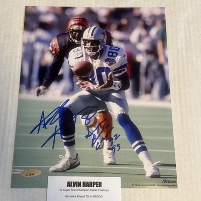Alvin Harper Signed Autographed 8x10  Photo DALLAS COWBOYS - Tri-Star TOUGH - Image 1 of 3