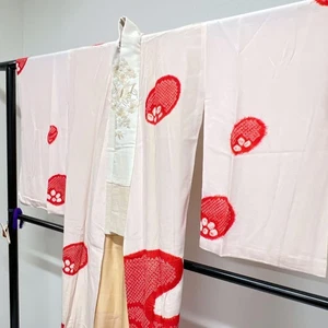 Kimono Japonés Nagajuban Pura Seda Antiguo Cuello Shibori Bordado Medio - Imagen 1 de 12
