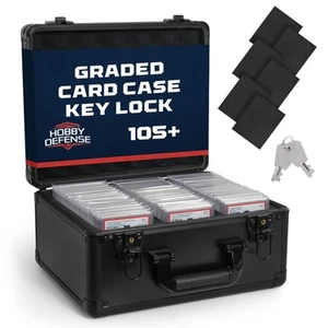 Graded Card Case, 3 Row with Key Lock, PSA Slab Case for Graded Cards, Tradin... - Picture 1 of 7