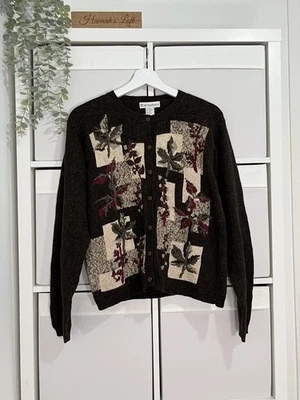 Vintage Dress Barn Cardigan Fits 12/14 Floral Granny Autumn - Image 1 of 4