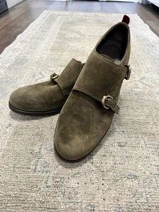 Attimonelli’s authentic green genuine suede double monk strap dress shoes 45 11 - Picture 1 of 9
