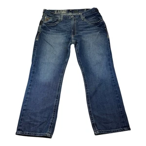 Pantalones de mezclilla Ariat para hombre 40x30 azul M5 ajustados rectos lavado medio vaquero occidental EE. UU. - Imagen 1 de 14