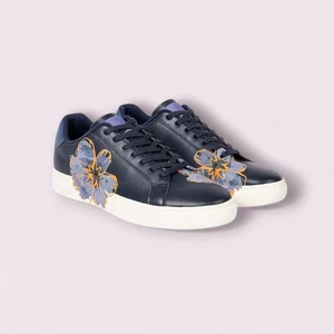SCARPE DA GINNASTICA PAUL SMITH NUOVE CON SCATOLA - SCARPE DA GINNASTICA DONNA BLU NAVY FLOWERHEAD 'LAPIN' TAGLIA 3 - Foto 1 di 6