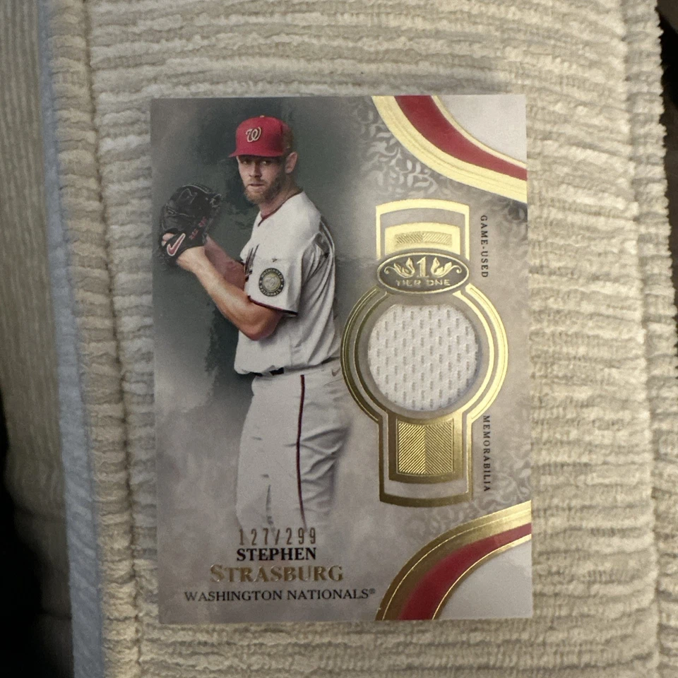 STEPHEN STRASBURG 2021 TOPPS TIER ONE PATCH BASEBALL NATIONALS /299  - Image 1 of 2