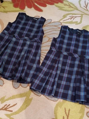 批量 2 件 Lands End 女孩格子制服跳线,跳线 尺寸 US 16 — 第 1/4 张图片