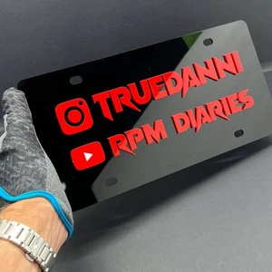 Instagram or YouTube Multicolor Personalized Acrylic 12x6 Custom License Plate - Picture 1 of 10