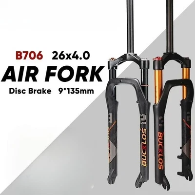 26in Fat Tire Mountain Bike Air Suspension Fork Quick Release Snow Bicycle Fork - Image 1 of 4