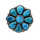 Landon Secatero, Ring, Sleeping Beauty Turquoise, Cluster, Silver, Navajo, 10