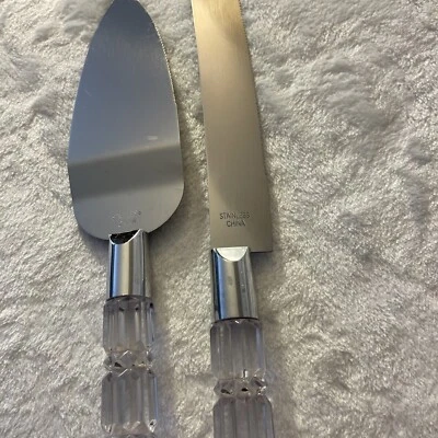 Wedding Cake Serving Set 13 inch Knife and Cake Server with Acrylic Handles - Image 1 of 4