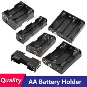 Battery Holder 2 3 4 6 8x AA Cell Case Box Press Studs Clip Connection Open DC - Picture 1 of 18